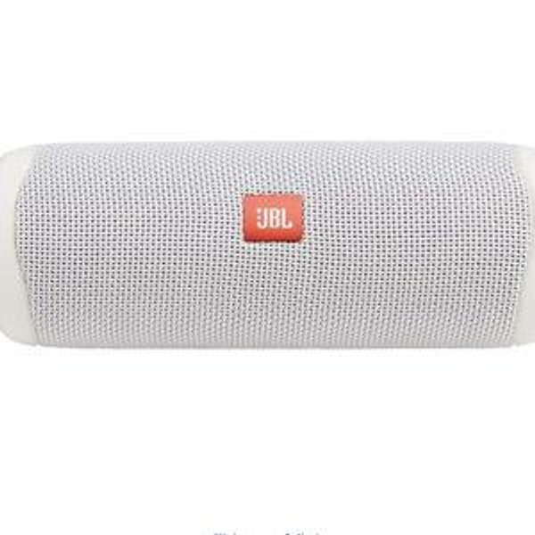 JBL FLIP 5, Waterproof Portable Bluetooth Speaker, White, 3.6 x 3.6 x 8.5