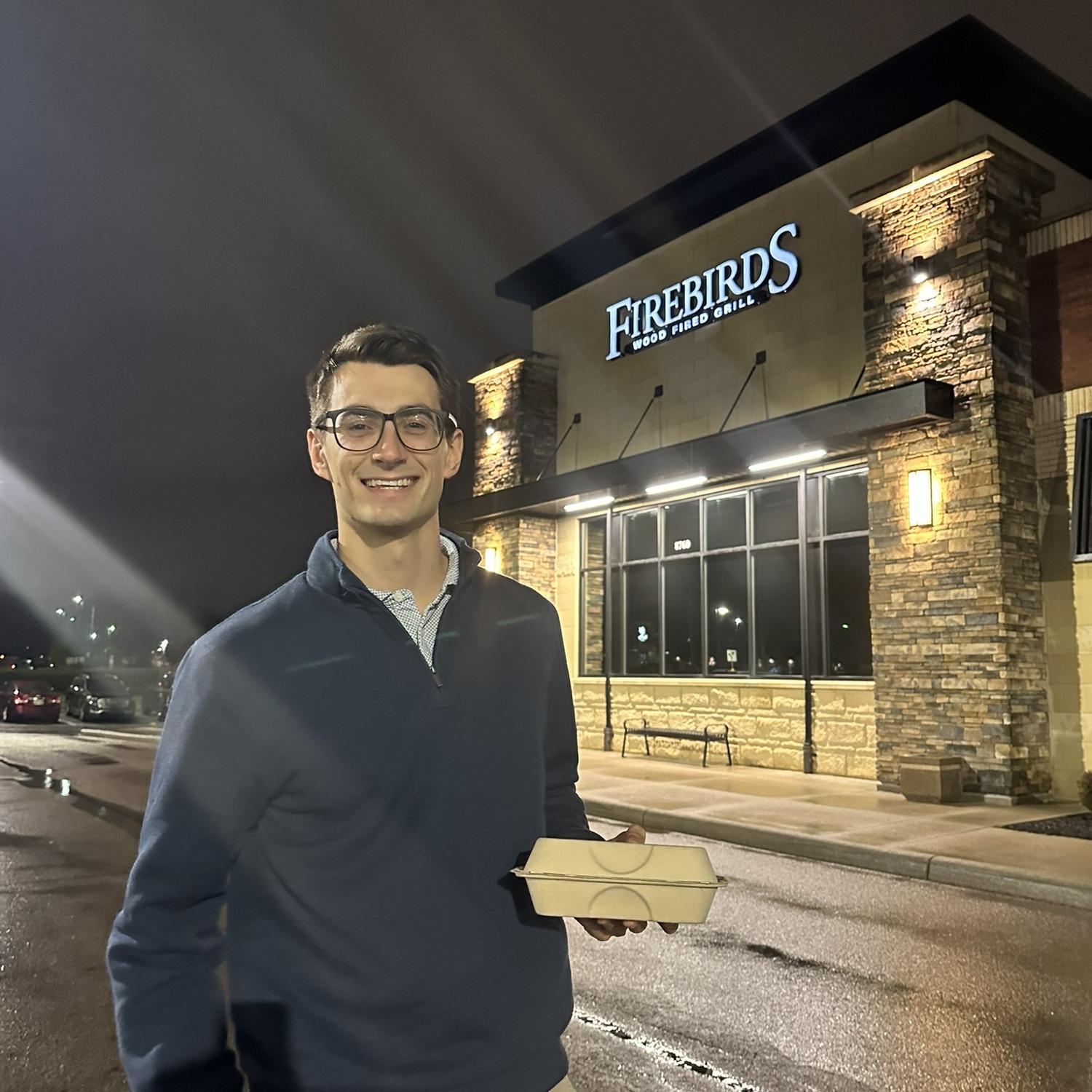 Our favorite restaurant with barely any leftover Firebird's chicken pasta to go!