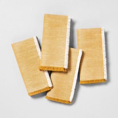 4pk Cross Dyed Napkins Golden Yellow - Hearth & Hand™ with Magnolia