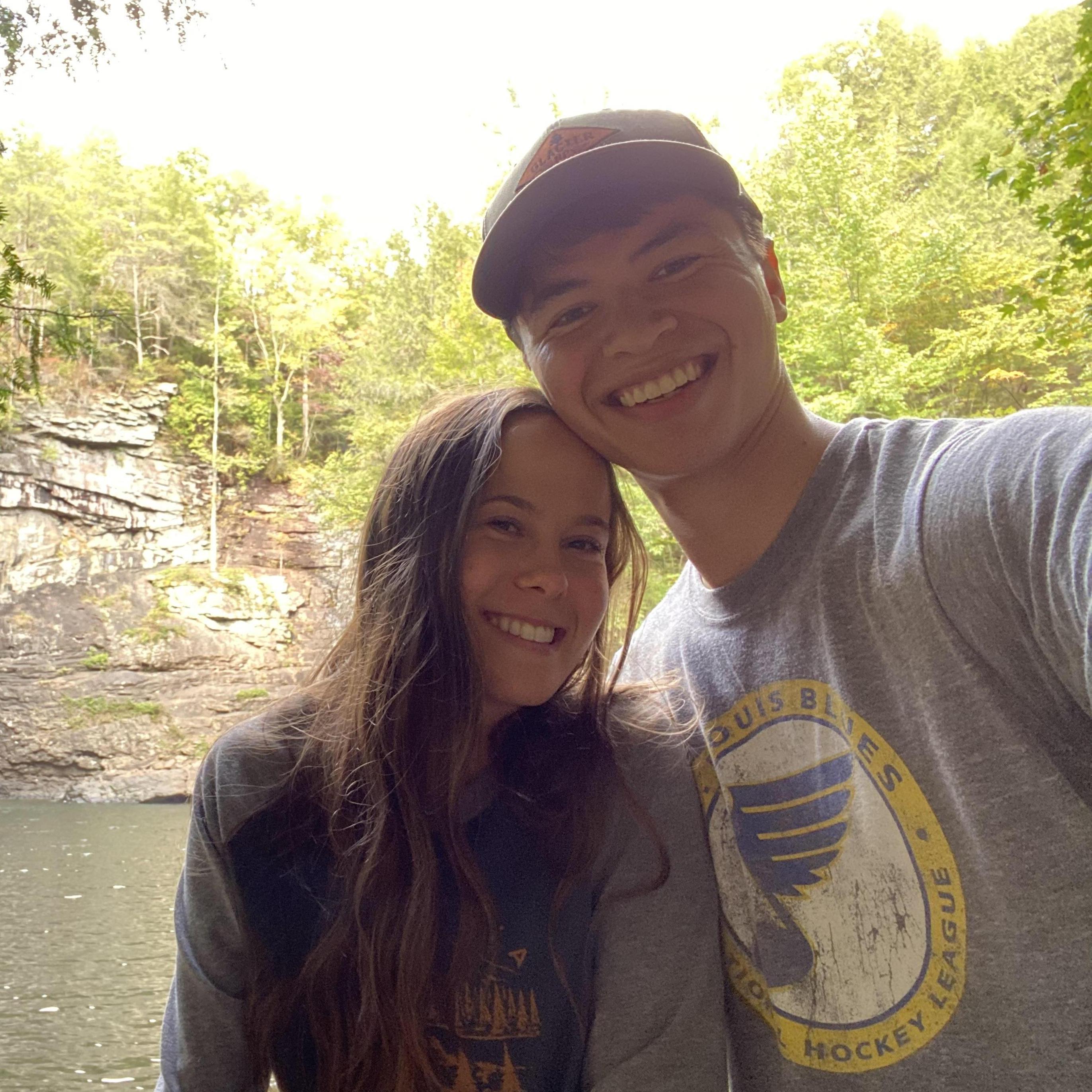 This was right after our engagement! Look how happy we are!
