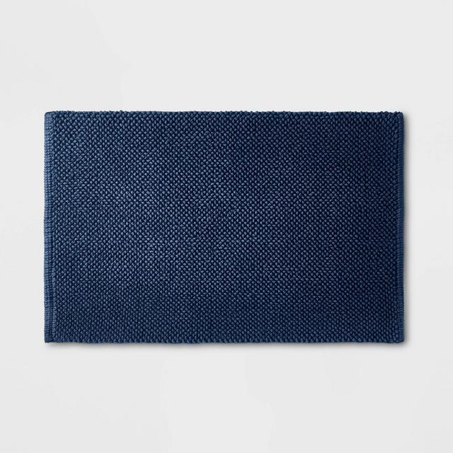 21"x34" Textured Bath Mat Blue - Casaluna™