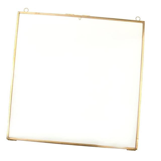 Fityle Antique Brass Glass Metal Picture Photo Frame Vintage Portrait 20 X 20cm