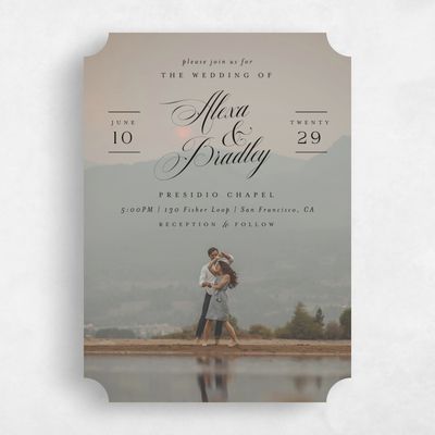 Black Ticket Wedding Invitation - Loren Photo