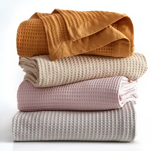 100% Cotton Waffle Weave All-Season Bed Blanket - Great Bay Home