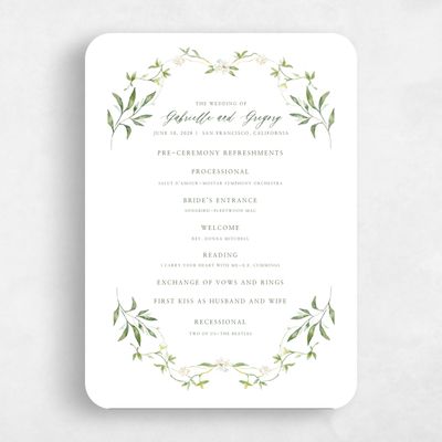 Green Rounded Wedding Program - Verdure