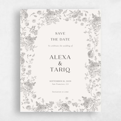 Beige Magnet Wedding Save the Date - Kerenza Portrait