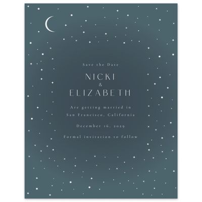 Deep Blue Spruce Wedding Digital Save the Date - Cosima Portrait