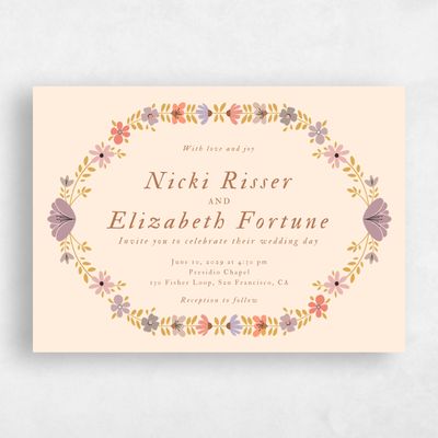 Buttercream, Orange Wedding Invitation - Terra Landscape