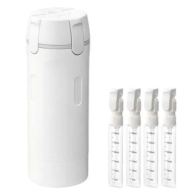 4 in 1 Travel Dispenser, 4 Pack 30ML Travel Bottles for Toiletries, Leak Proof Travel Size Containers, Portable Containers for Shampoo Lotion Conditioner Cream (White)