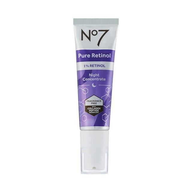 No7 Pure Retinol 1% Night Concentrate - Anti Wrinkle Serum with Collagen & Niacinamide, 30ml