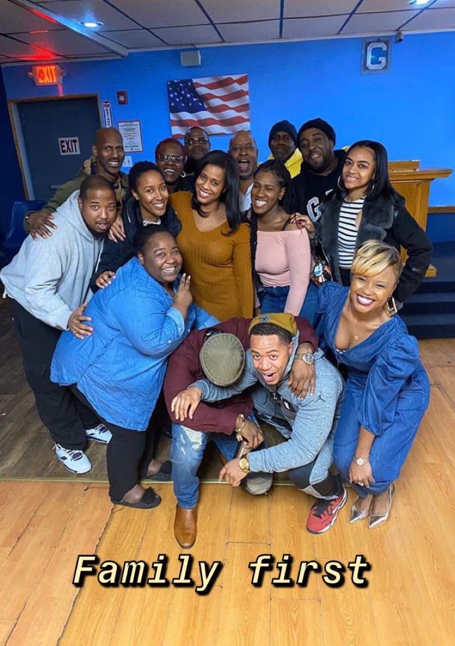 Travis Surprise going away party Isha and his sister Esha put together for his move to Spain. Groomsman Sean in the front with head down.