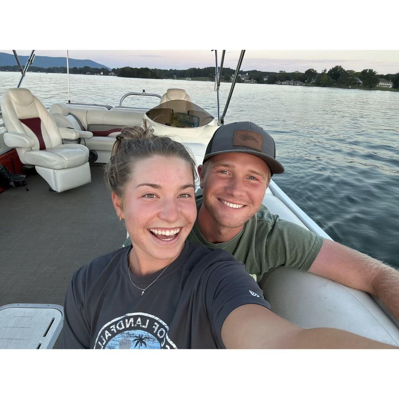 Our first time at Smith Mountain Lake only a few weeks into dating