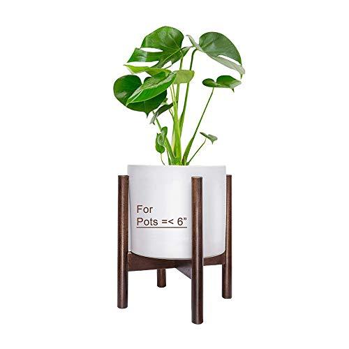 Mid Century Plant Stand - Indoor Wood Flower Pot Holder, Wooden Display Potted Rack, Modern Home Decor for Living Room, Bedroom and Office - Fits Max 6 Inch Planter (Plant and Pot NOT Included)