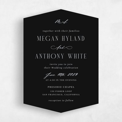 Black Diamond Wedding Invitation - Uzes Classic