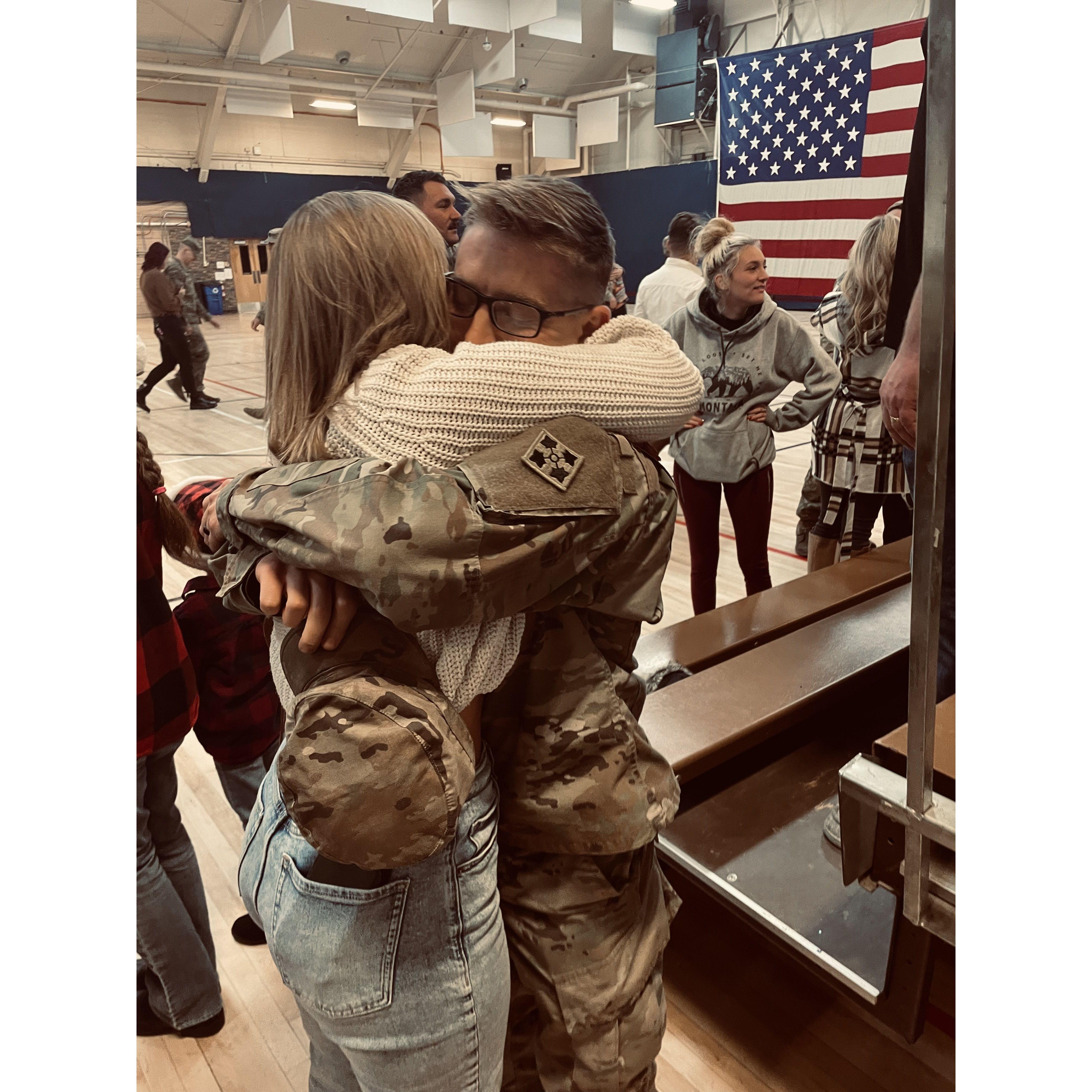 Anthony's homecoming ceremony when he returned home from Poland.
