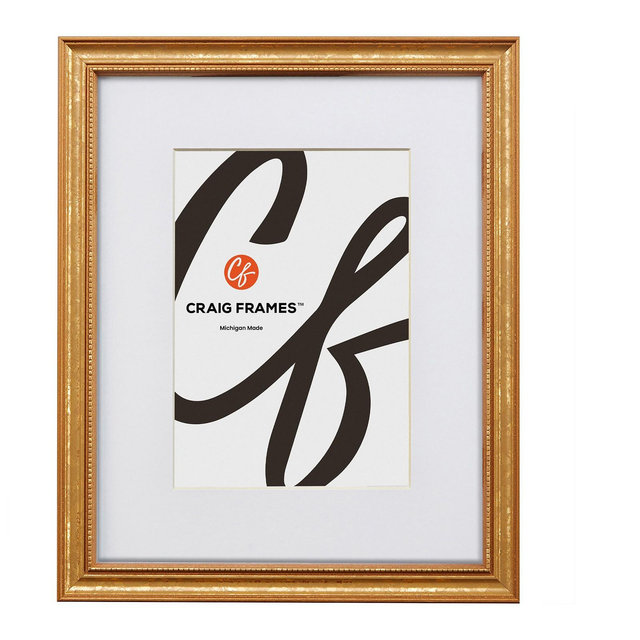 Craig Frames 12x16 inch Ornate Gold Single Image Picture Frame Matted for an 8x12 Photo