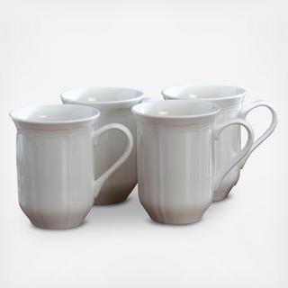 Antique White Mug, Set of 4