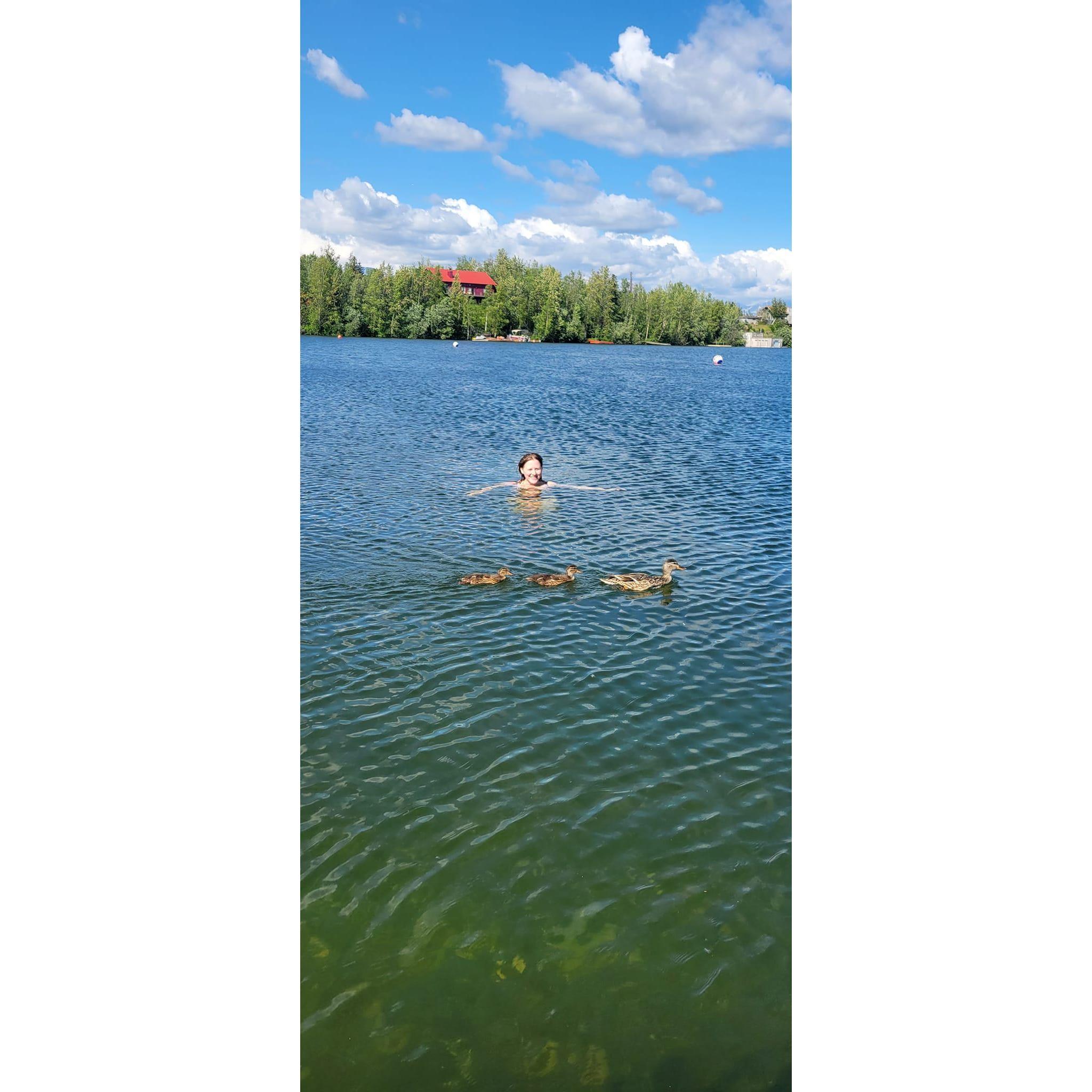 Olivia swimming in Wasilla, AK.