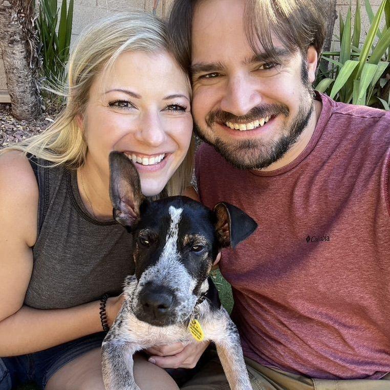 Our first family photo with Indy!