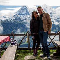 Hiking in Switzerland- we're at the top of a mountain!