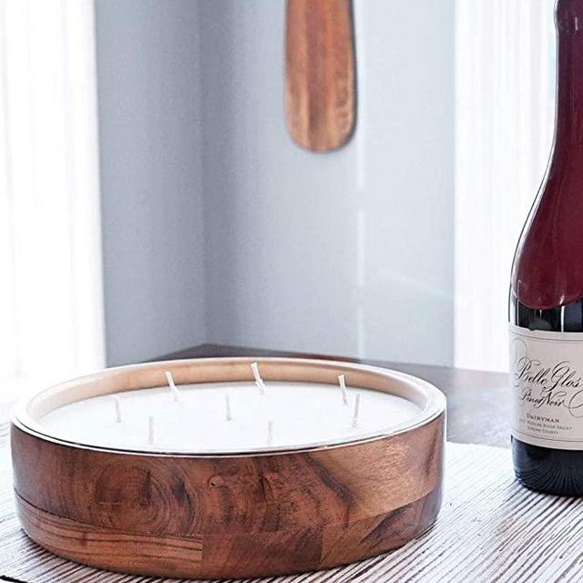 Champagne Round Tray Barrel Candle