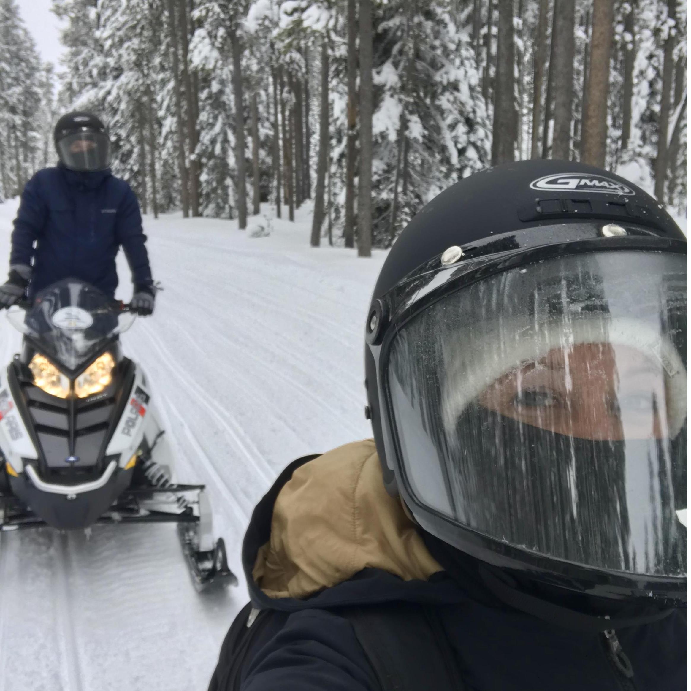 Snowmobiling in Yellowstone.