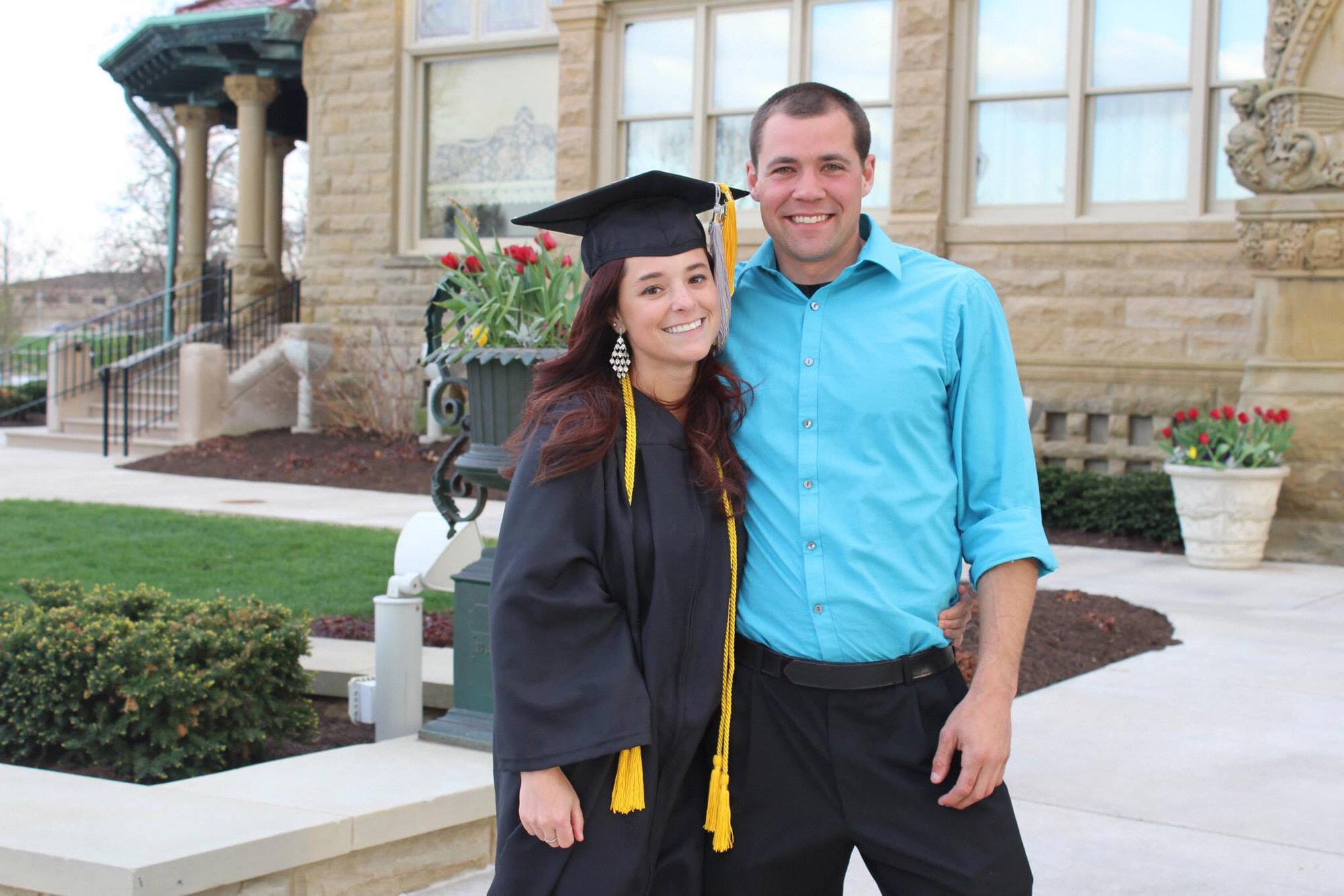The day Darcy graduate from her first college at Saint Francis and her red hair obsession.