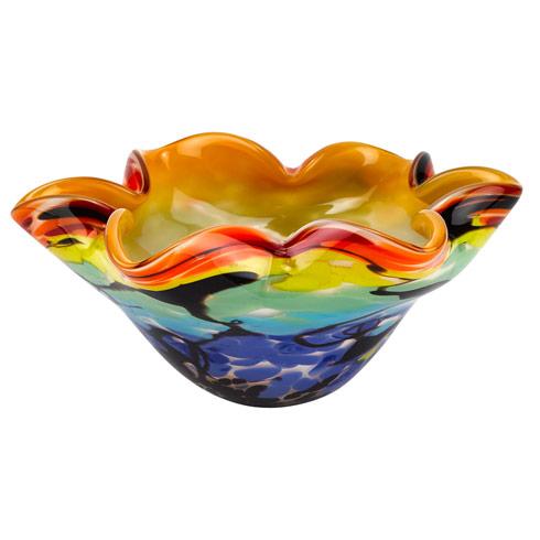Badash Allura Murano Style Art Glass Floppy 8.5-inch Centerpiece Bowl