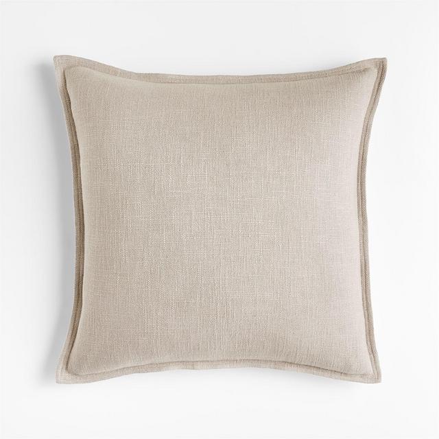 Light Grey 20" Laundered Linen Pillow Cover