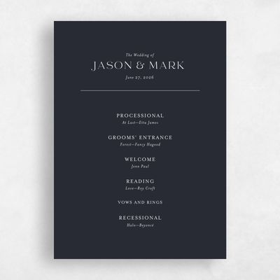 Ebony, Black Wedding Program - Corao