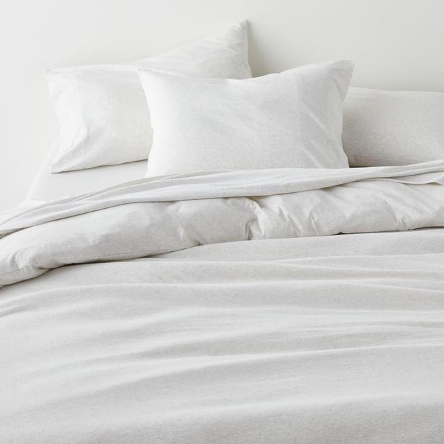Cozysoft Organic Jersey Heathered Ivory Twin/Twin XL Duvet Cover