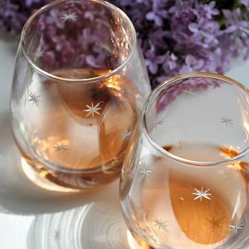 Love & Victory Stars Stemless Wine Glass