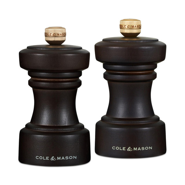 Cole & Mason Hoxton 4" Wooden Salt & Pepper Mill Gift Set
