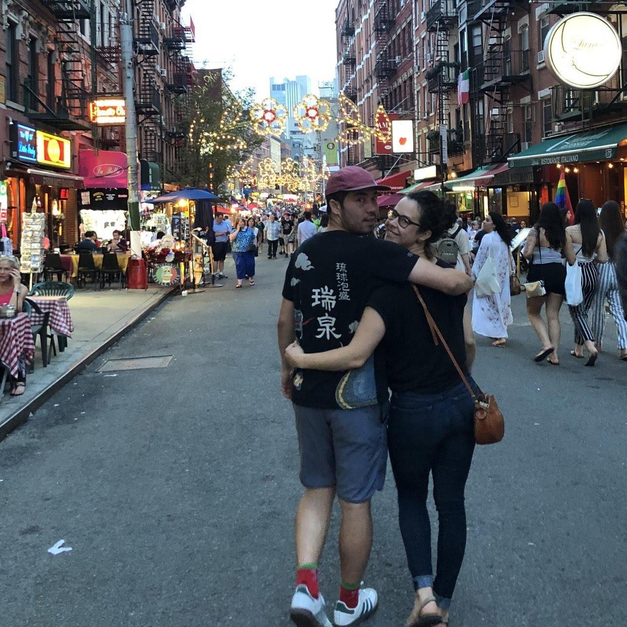 May 2019: Strolling NYC streets during a visit to Abby & Dustin.