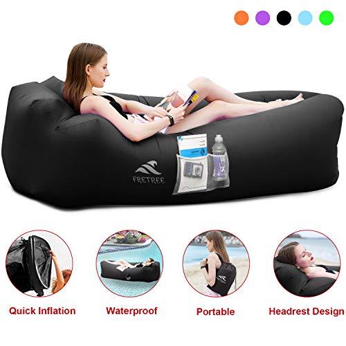 FRETREE Inflatable Lounger Air Sofa Hammock - Portable Anti-Air Leaking & Waterproof Pouch Couch and Beach Chair Camping Accessories for Parties, Travel, Camping, Picnics, Pool, Large