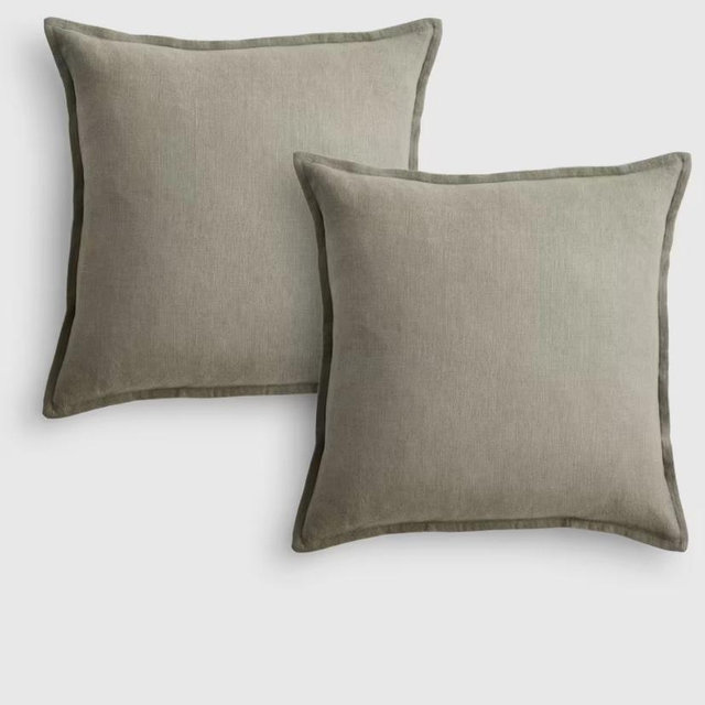 Linen Pillow Cover Set of 2 Size 20 x 20 in