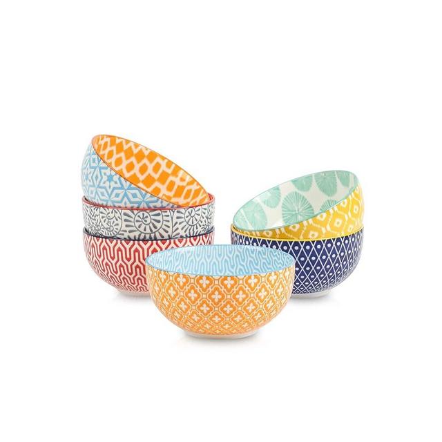 Selamica Ceramic 12 OZ Dessert Bowls Set, Cereal Bowls for Kitchen, 4.7 Inch Small Bowls for Ice Cream, Snack, Side Dishes, Microwave Dishwasher Safe, Set of 6, Assorted Colors