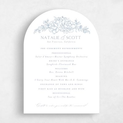 Blue Arch Wedding Program - Armoise