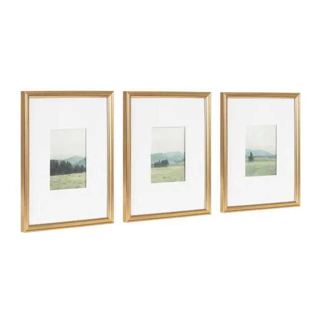 Kate & Laurel All Things Decor 11"x14" Matted to 5"x7" Adlynn Art Set Gold