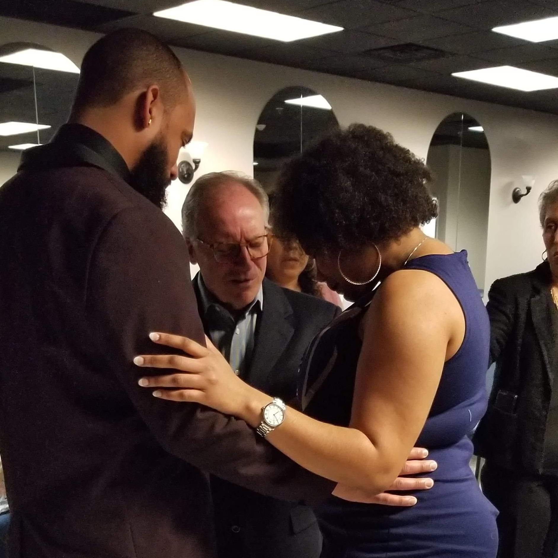 Our engagement being blessed