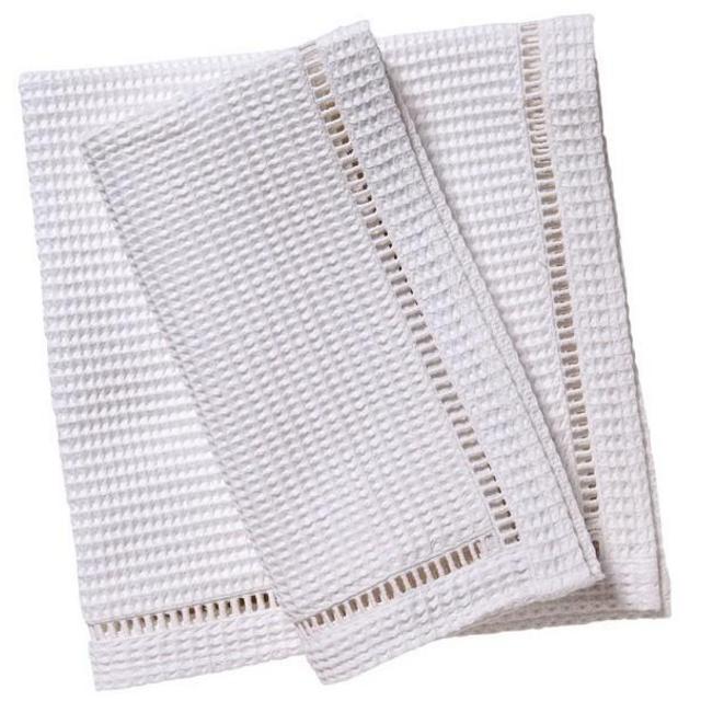 LG86 Dinner Napkins - Waffle Weave, Ladder Lace - Not Embroidered** (Set of 2)