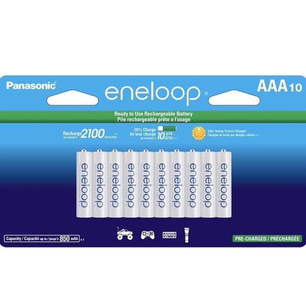 Panasonic Eneloop AAA Rechargeable Batteries - 10 Pack