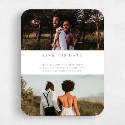 Green Rounded Wedding Save the Date - Brantley Portrait