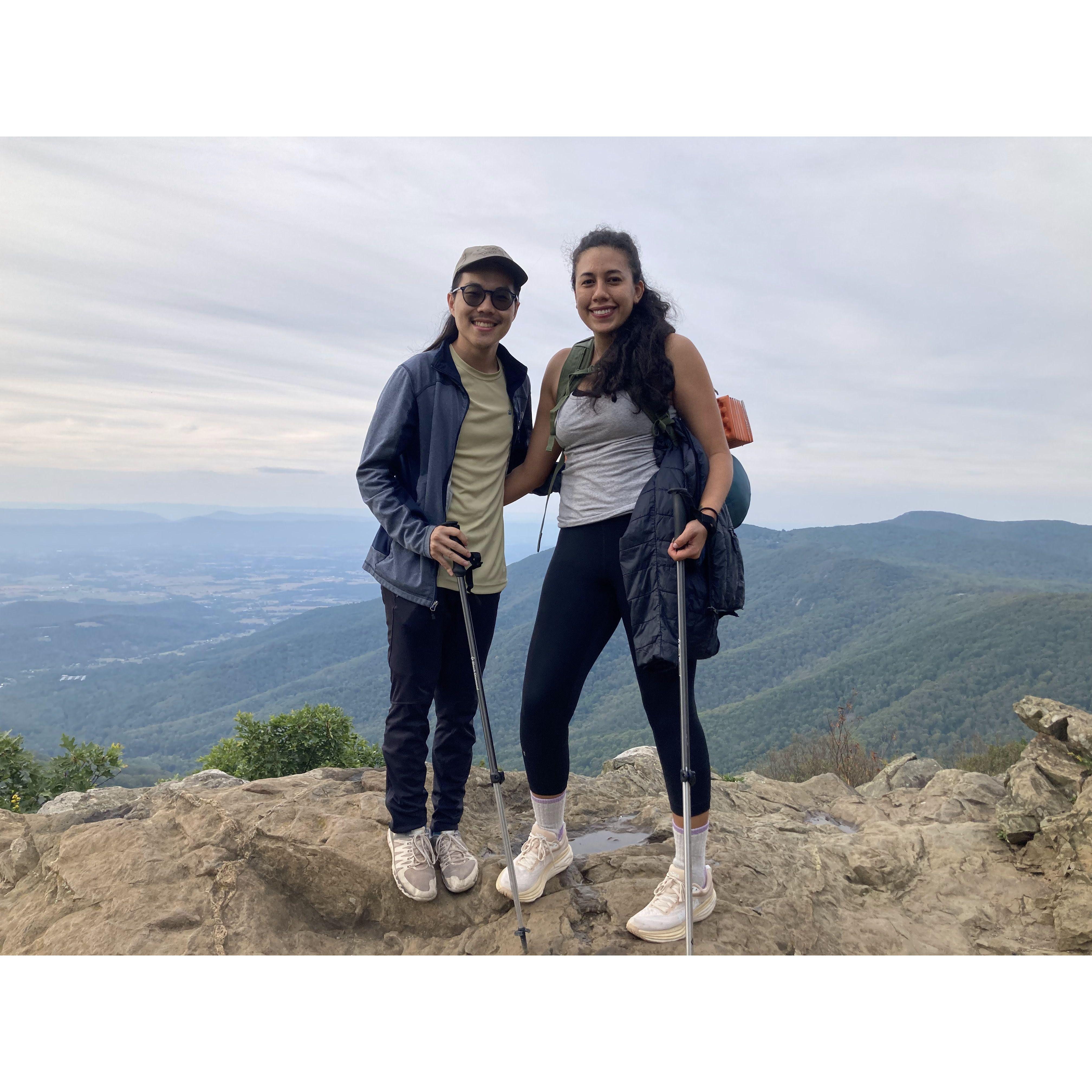 Deni proud of her second micro hike in Shenandoah. Austin being very patient and supportive.