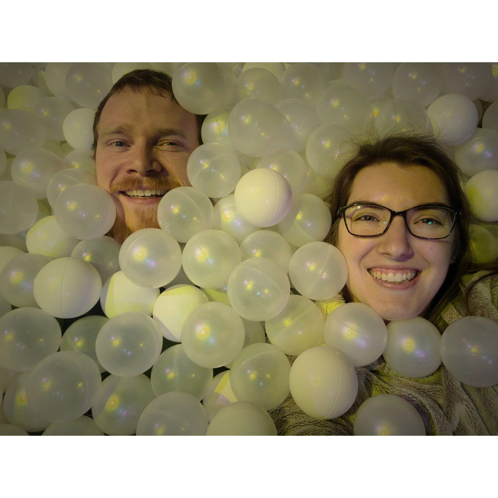 What's more fun than hanging out in a ball pit together?