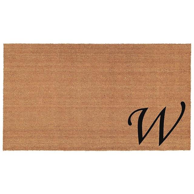 Home & More 153622436W Urban Chic Monogram Doormat (Letter W), Black/Natural, 24" x 36"