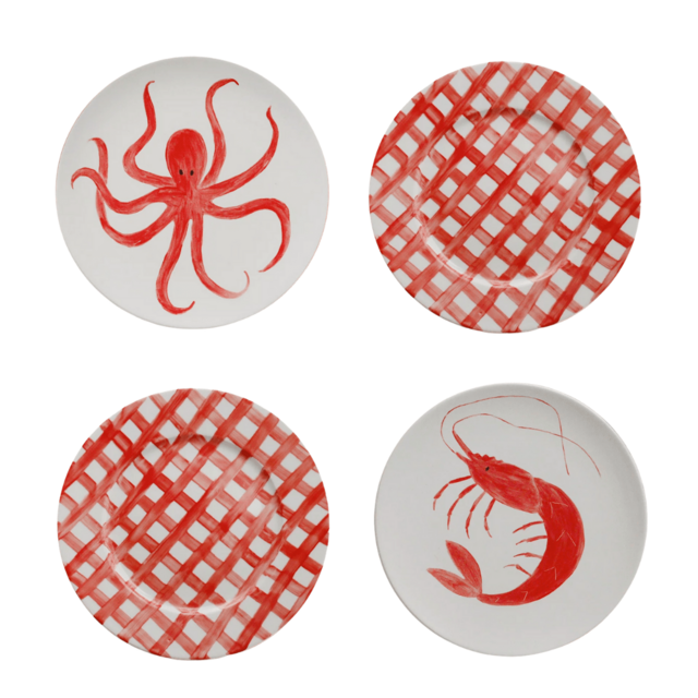 Handpainted Mix & Match Marisco Plate Bundle 2, Set of 4