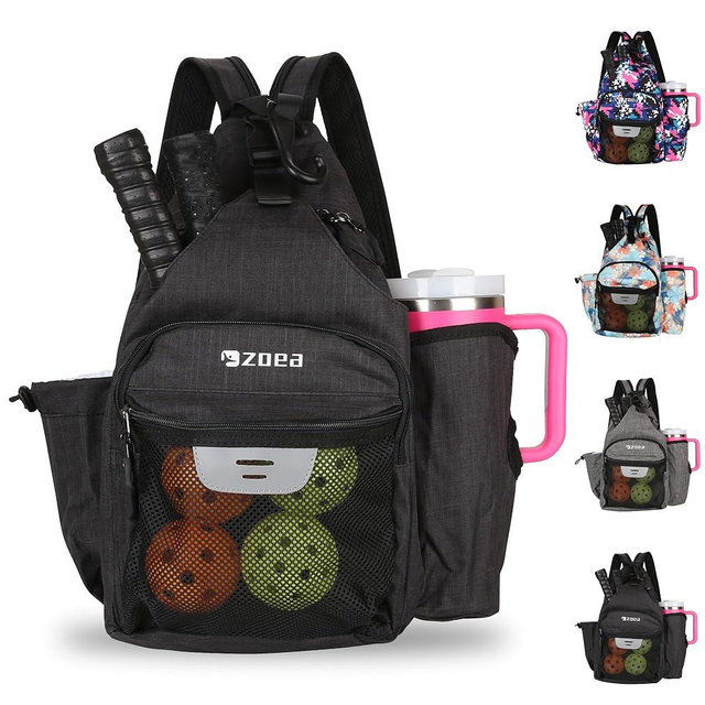 ZOEA Pickleball Backpack with Water Bottle Holder, Waterproof Multi-Style, Reflective Design, Adjustable Straps, Hidden Storage
