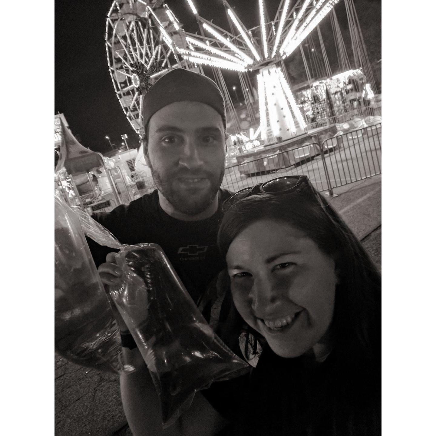 Date night with our first together pets...let's just say our love has outlasted their lives.