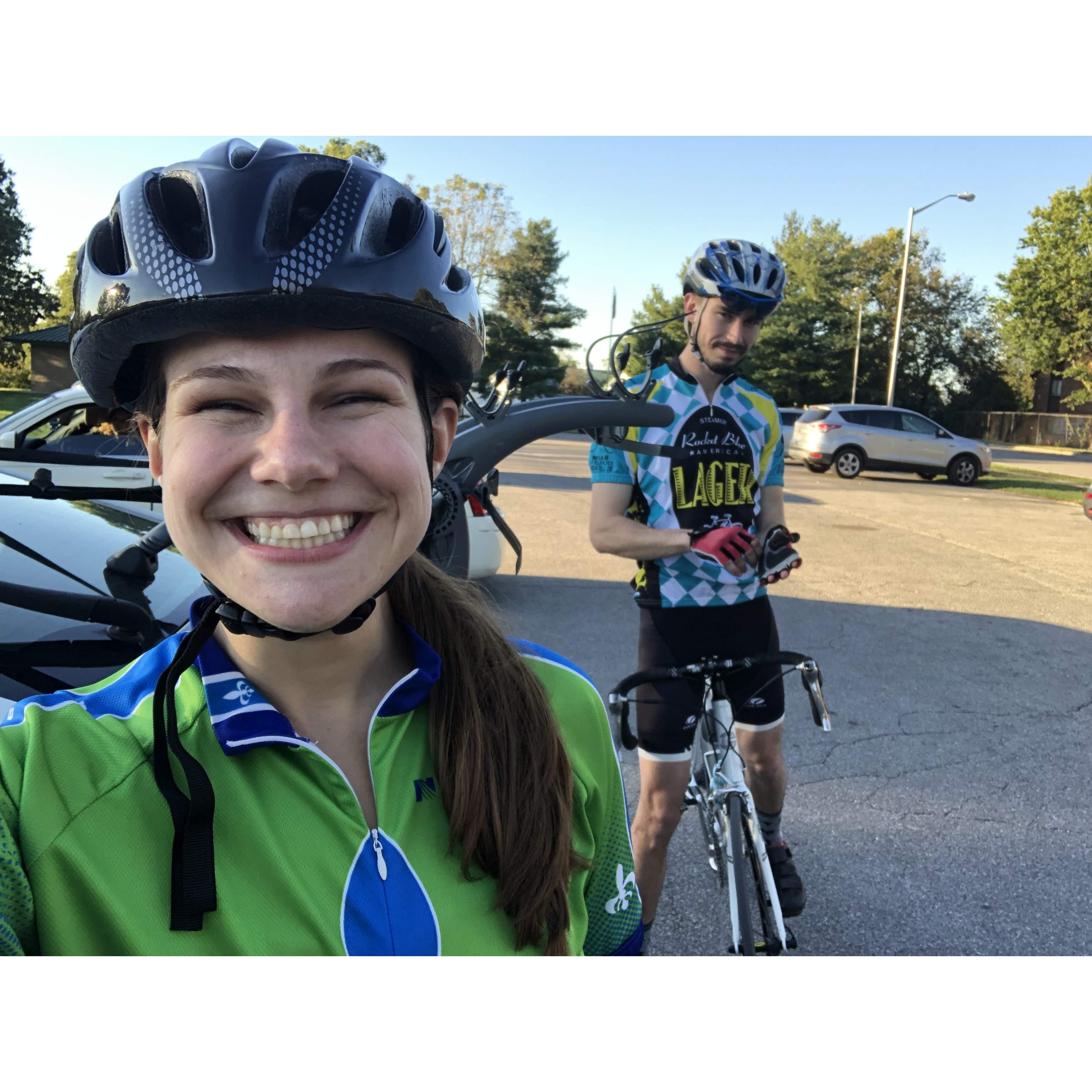 Our first ride together on Legacy Trail